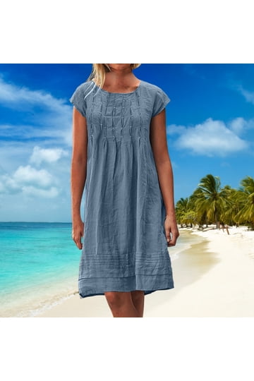 walmart linen dresses Women's Linen Dresses for Summer & Casual Wear