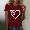 thumbnail image 1 of ZunFeo Summer Tops for Women Juniors Clothing Under $10 Short Sleeve Graphic T Shirts Wine L, 1 of 4