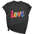 thumbnail image 1 of Zunfeo Cotton Graphic T Shirts for Women Short Sleeve Summer Tops 2025 Casual Cozy White Tops Valentine's Day Gift Black L, 1 of 3