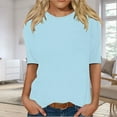 thumbnail image 1 of ZunFeo Summer Tops for Women Juniors Tops and Blouses Casual Trendy Tunic T Shirts Sky Blue 5XL, 1 of 4