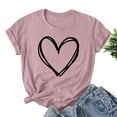 thumbnail image 1 of ZunFeo Summer Tops for Women Trendy Casual Graphic T Shirts Loose Short Sleeve Basic Tops Pink XL, 1 of 3