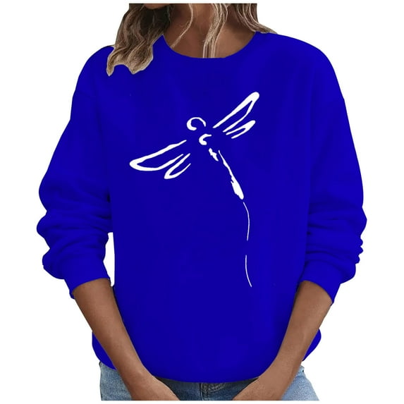 Zunfeo Sweatshirts for Women Loose Cozy Crewneck Sweatshirts Fall Winter Warm Fleece Tops Blue 8