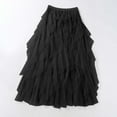 thumbnail image 1 of Zunfeo Tulle Skirts for Women Trendy Layered Tiered Skirt Elastic Waist Mid Flare Skirts- Black One Size, 1 of 3