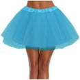 thumbnail image 1 of Zunfeo Tutu Skirts for Women Elastic Waist Mesh Double Layered Petticoat Puffy Tutu Tulle Skirt Fashion Dance Party Adult Flared Skirt- Sky Blue Size One Size, 1 of 5