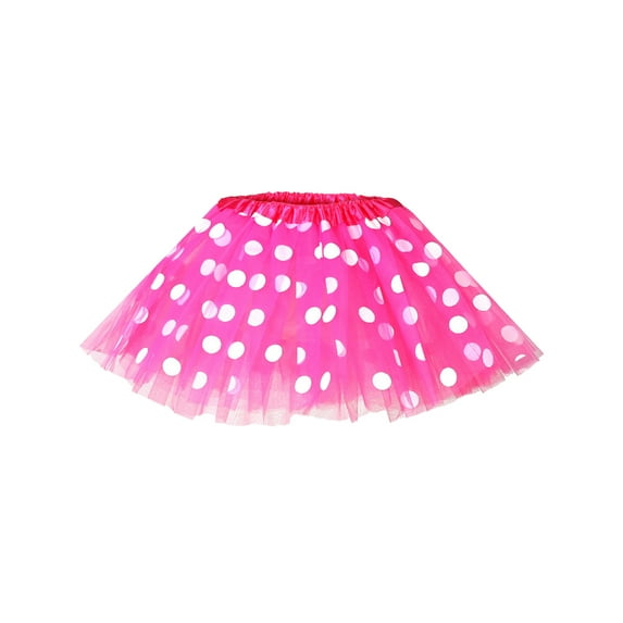Zunfeo Tutu Skirts for Women Pleated Sequin Petticoat Cute Mesh Tulle Skirt for Party Dance Hot Pink