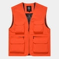 thumbnail image 1 of Zunfeo Vest for Men- Quick Dry V-Neck Relaxed Fit Sleeveless Lightweight Cargo Vest Solid Zip-up Travel Hunting Waistcoat Orange L, 1 of 4
