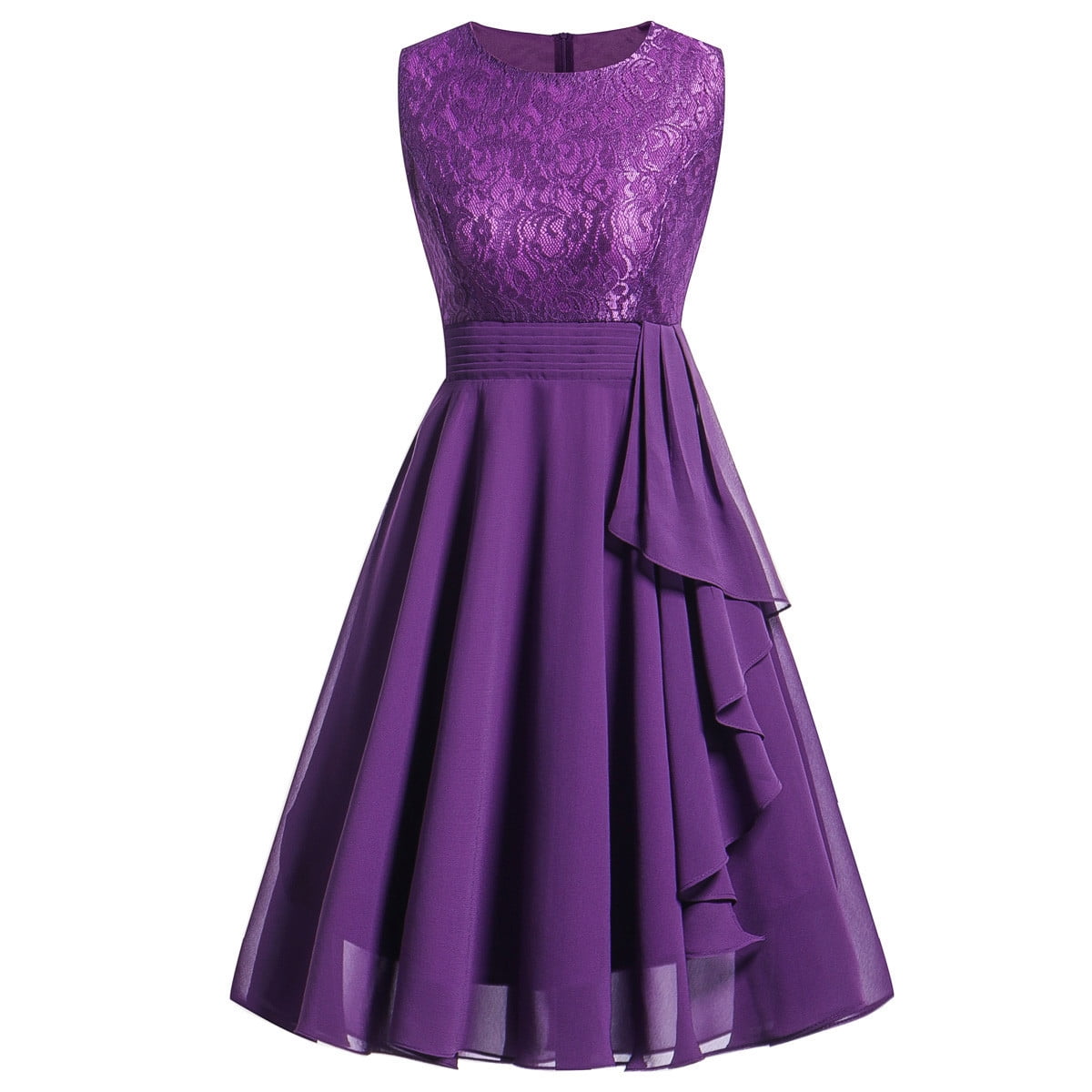 Women Purple Dress, Bridesmaid Dress, Pleated Dress, Cocktail