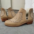 thumbnail image 1 of Zunfeo Women Ankle-High Boots- Solid Exclusive Square Toe Boots Fashion Casual Boots Christmas Gifts Clearance Beige 5.5, 1 of 6
