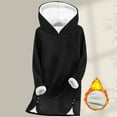 thumbnail image 1 of Zunfeo Women's Fleece Lined Hoodie - Cozy Fall Winter Plush Sweatshirts Warm Tunic Tops Hoodies, Relaxed Fit with Side Snap for Cold Weather Black S, 1 of 6
