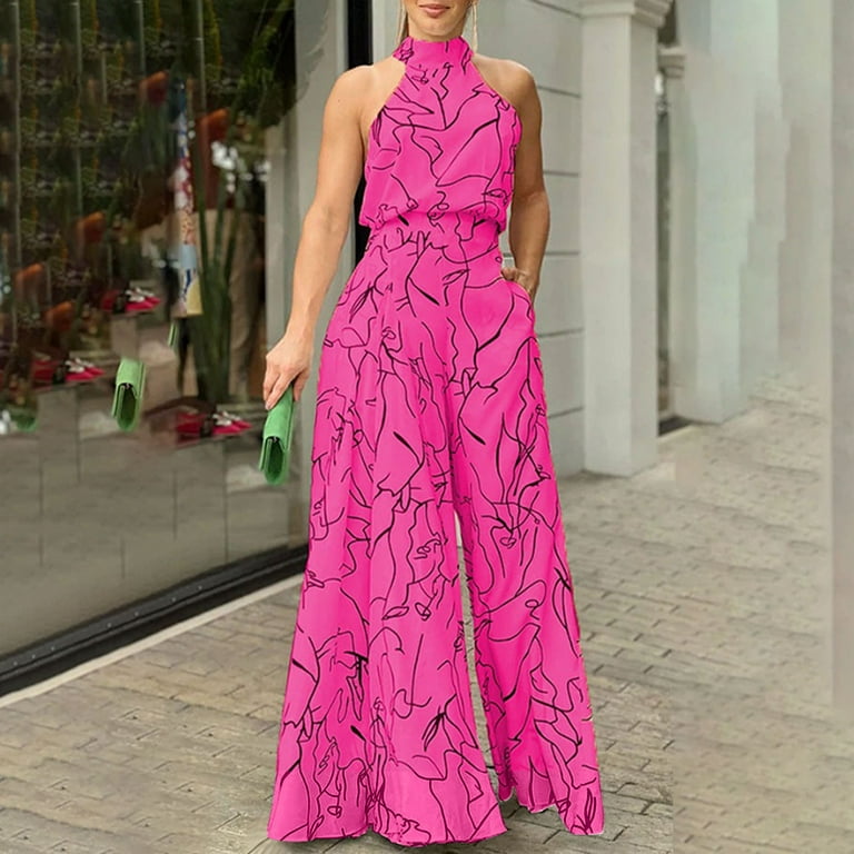 Fashion women's printed halter sexy jumpsuit Fashion women's printed halter sexy jumpsuit
