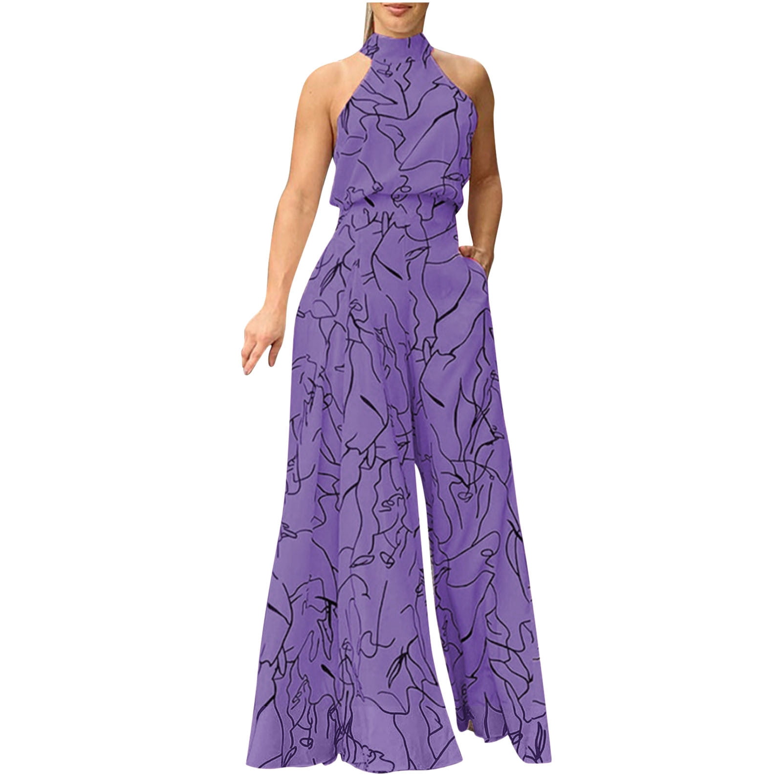 Zunfeo Women's Jumpsuit and Rompers on Clearance Dressy Wide Leg ...