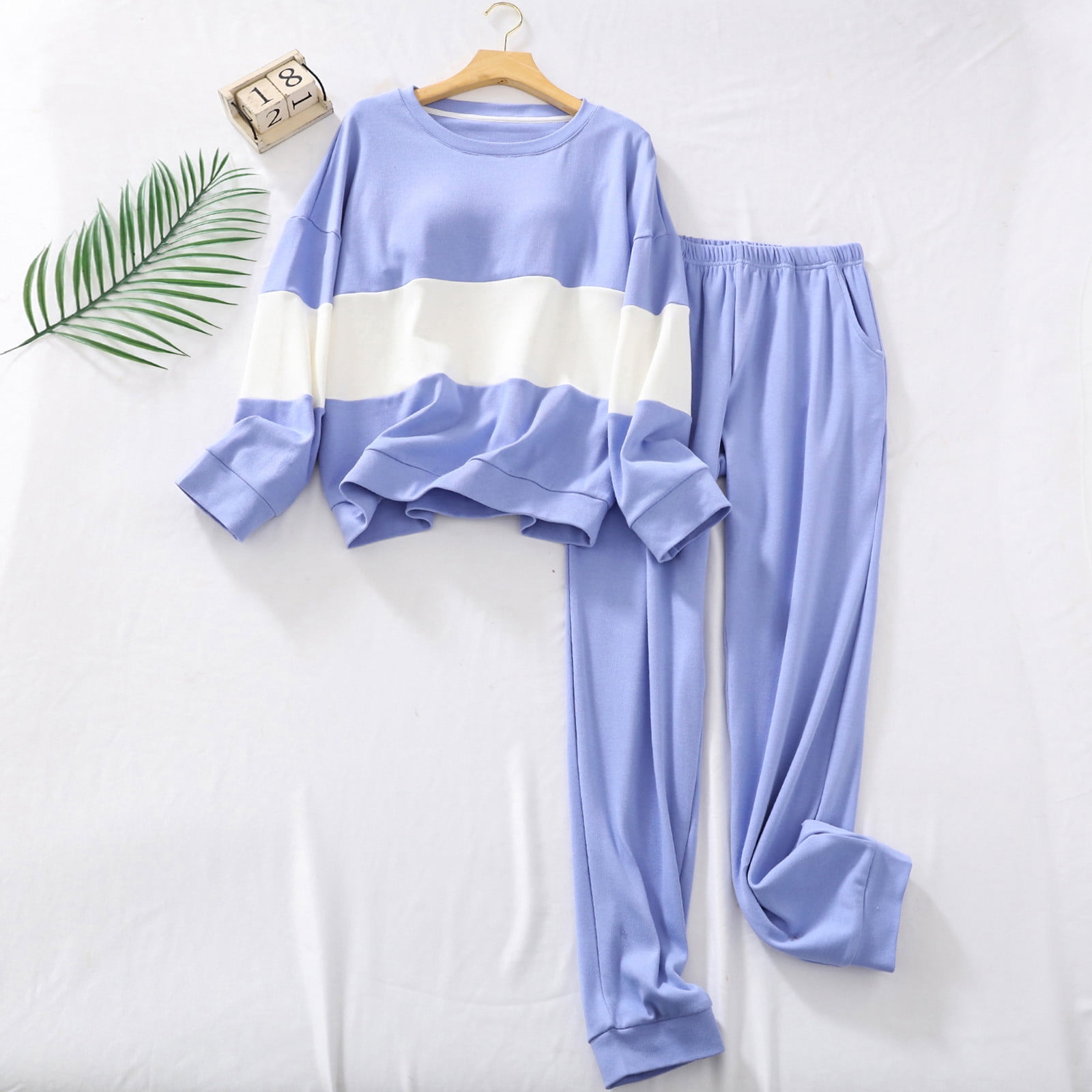 OPOIPIN Women's Pajama Set - Long Sleeve Pullover Top & Pants With Pockets, 2-Piece Lounge Wear - View #8