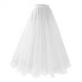 thumbnail image 1 of Zunfeo Tulle Skirt for Women Lace Mesh Long Tutu Skirt Trendy Elastic High Waist Pleated Skirts for Party White S, 1 of 3