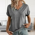 thumbnail image 1 of ZunFeo Womens Summer Tops Casual Cozy Short Sleeve Tunic T Shirts Soft Pullover Juniors Basic Tops, $10 Gray XL, 1 of 7