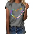 thumbnail image 1 of Zunfeo Womens Summer Tops Casual Juniors Short Sleeve Tops Trendy V Neck Printed T Shirts Gray 3XL, 1 of 6