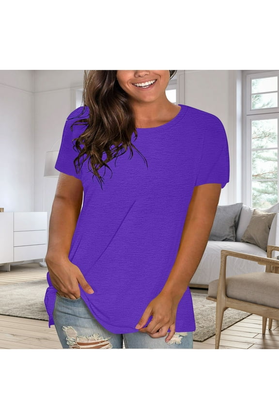 Junior Shirts for Women Summer Soft Juniors Tops Short Sleeve Tops Pullover Casual Crew Neck Printed Tee Shirts