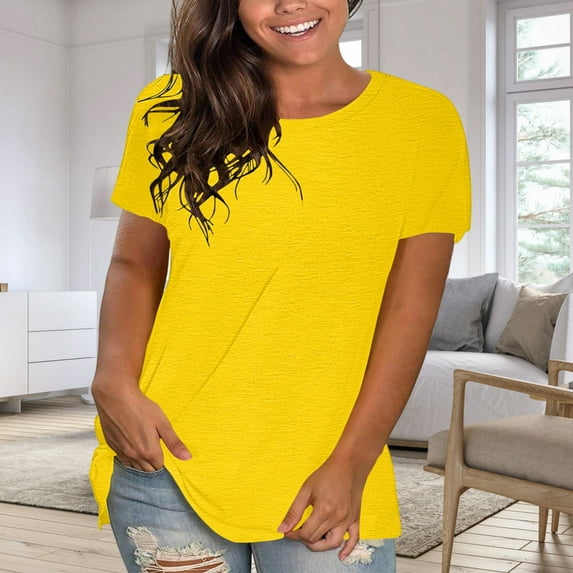 Zunfeo Junior Shirts for Women Summer Soft Juniors Tops Short Sleeve Tops Pullover Casual Crew Neck Printed Tee Shirts