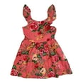 thumbnail image 1 of Zunie Girl Coral Floral Sundress, Size M 7/8, 1 of 2