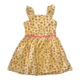 thumbnail image 1 of Zunie Girl Girl's Cotton Floral A-Line Any Occasion Knee-Length Dress (Yellow Multi, M (7/8)), 1 of 1