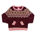 thumbnail image 1 of Zunie Girl Youth Girl's Long Sleeve Soft Chenille Holiday Sweater (Burgundy, S (6/6X)), 1 of 2