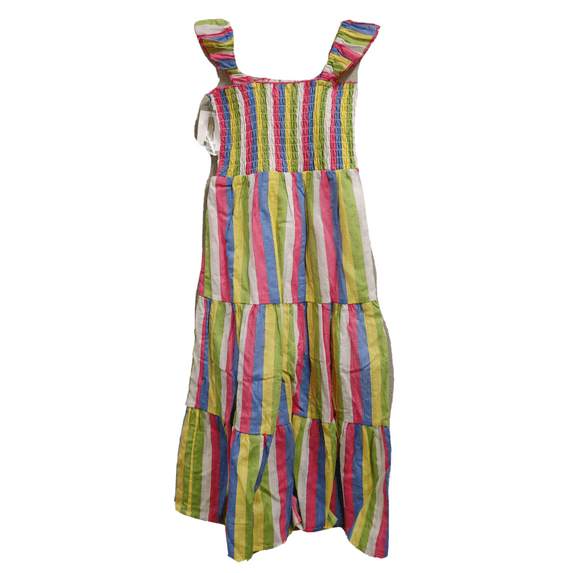 Zunie Girl Girl's Cotton Floral A-Line Any Occasion Ruffled Sleeve Long Dress (Multi, S (6/6X))