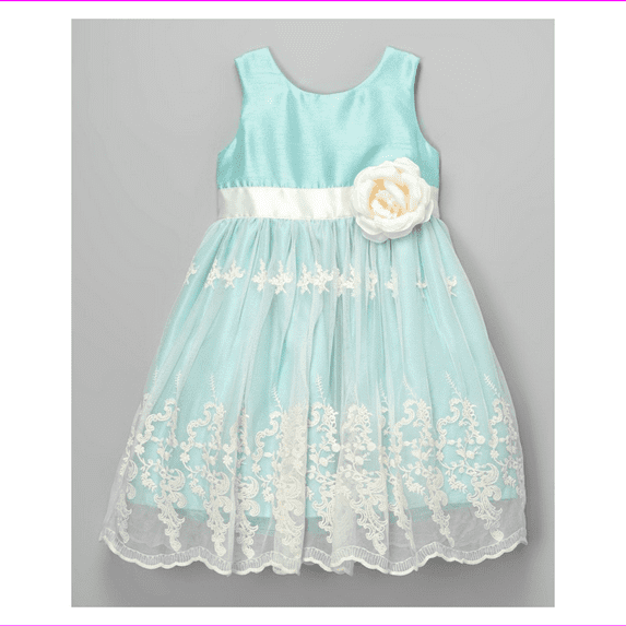 Zunie Girls Special Occasion Sleeveless Dress 4/Mint