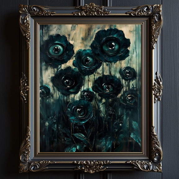 Zuno Botanical Goth Print, Dark Academia Home Decor, Victorian Gothic Poster, Macabre Wall Art, Forestcore, Witchy Vibes, Surreal Art 6-Got026- Wall Art Print, 24x36 UNFRAMED