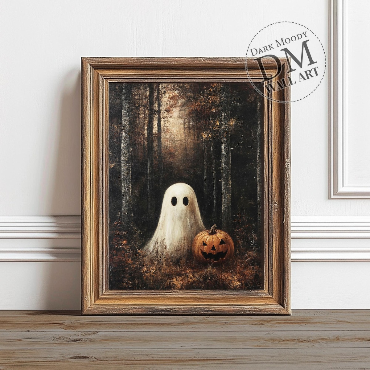 Zuno Dark Forest With Ghosts Print, Printable Vintage Halloween Wall ...