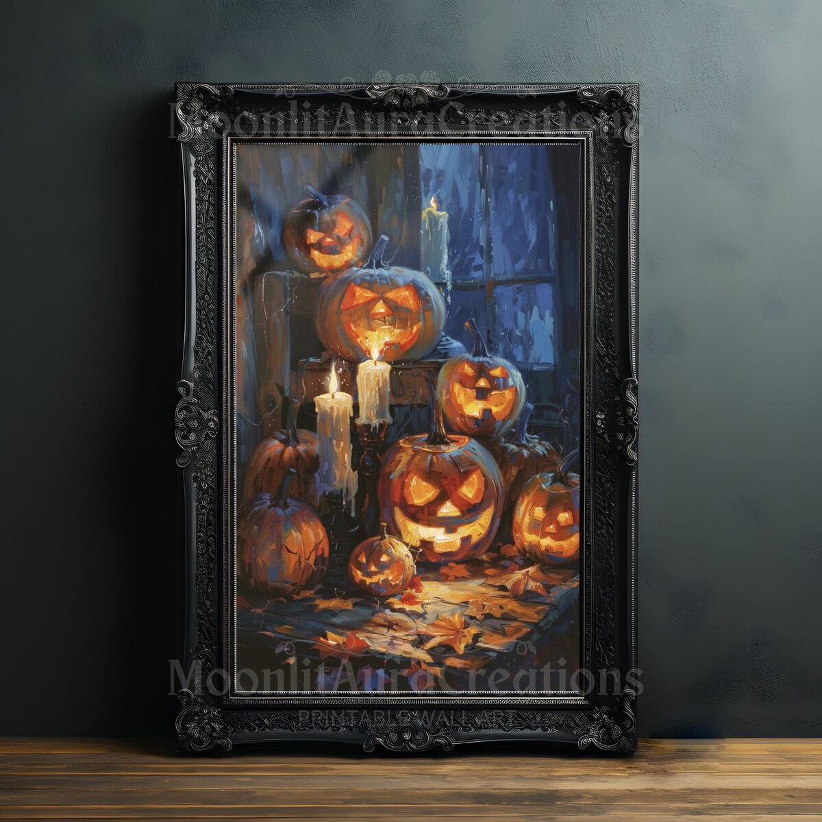 Zuno Enchanting Halloween Jack-O'-Lanterns Print Gothic Wall Art Dark ...