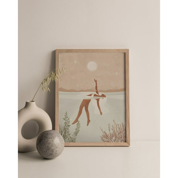 Zuno Full Moon Ritual, Cleansing, Manifestation, Woman Art Print, Spiritual Art, Witchy, Terracotta, Printable Wall Art, 8x12 UNFRAMED