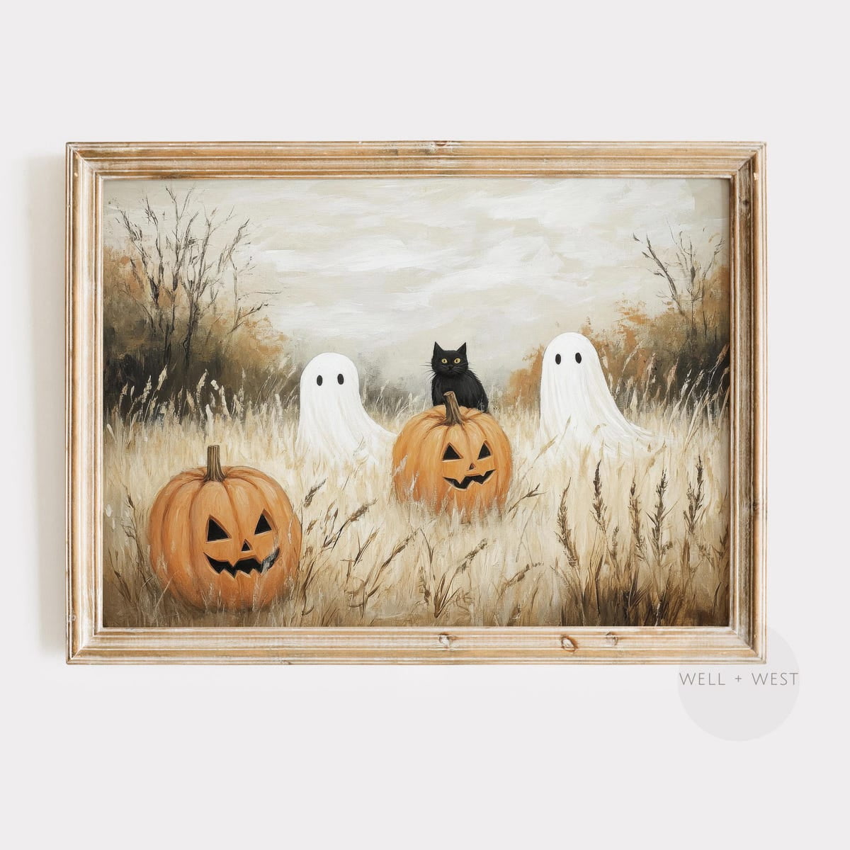 Zuno Ghost Print Vintage Style Ghost In Field Halloween Printable Art ...