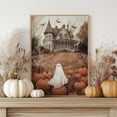 thumbnail image 1 of Zuno Ghost And Pumpkins Halloween Art Print Spooky Haunted House Decor Vintage Halloween Wall Art Rustic Pumpkin Decor Printable - Wall Art Print, 8x12 UNFRAMED, 1 of 3