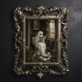 thumbnail image 1 of Zuno Ghost Reading Newspaper On Toilet Print, Dark Academia, Whimsical Ghost Bathroom Portrait Halloween Printable Vintage Poster Gothic - Wall Art Print, 24x36 UNFRAMED, 1 of 3