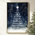 thumbnail image 1 of Zuno Isaiah 9:6 Christmas Bible Verse Printable Wall Art, Modern Christian Indigo Blue Star Of Bethlehem Artwork Poster Print Or Card- Wall Art Print, 24x36 UNFRAMED, 1 of 3