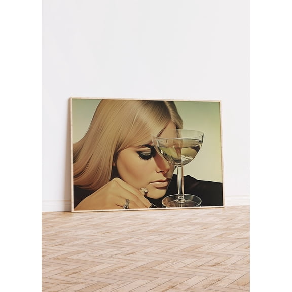 Zuno Mid century modern Martini Poster, Retro Vintage Print, LuxuryAlcohol Wall Art, , Mod style Vintage Bar Wall Art Decor, 16x24 UNFRAMED