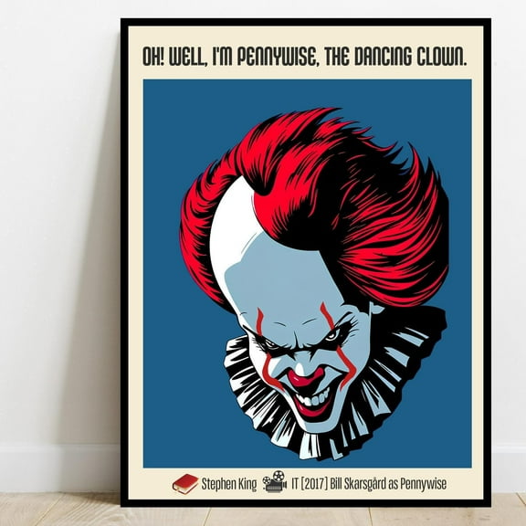 Zuno Pennywise Quote Wall Art Horror Icons Retro Art Print Poster It Horror Movie Line Scary Clown Print - Wall Art Print, 12x18 UNFRAMED
