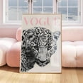 thumbnail image 1 of Zuno Pink Leopard Wall Art Black and White Trendy Fashion Stylish Print Office Decor Aesthetic Girly Apartment Poster Fashion Magazine, 8x12 UNFRAMED, 1 of 3