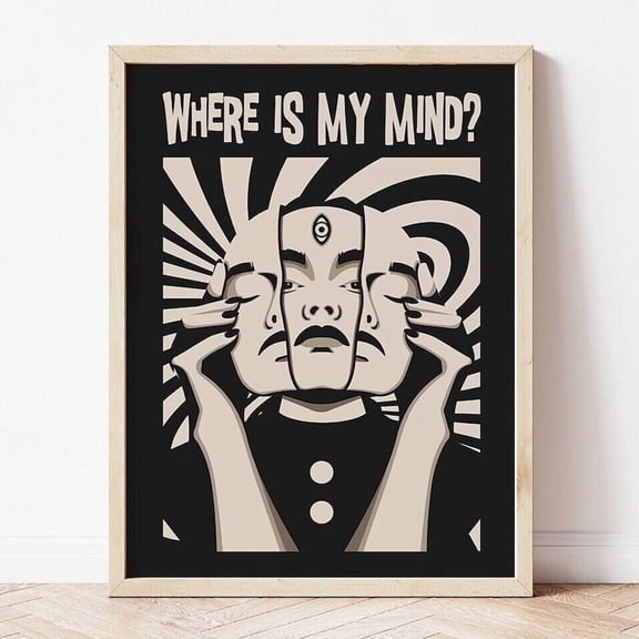 Zuno Pixies Where is My Mind Poster, Psychedelic Poster, Psychedelic Wall Art, Psychedelic Art Print, Trippy Art, Trippy Portrait, Music Art, 12x18 UNFRAMED