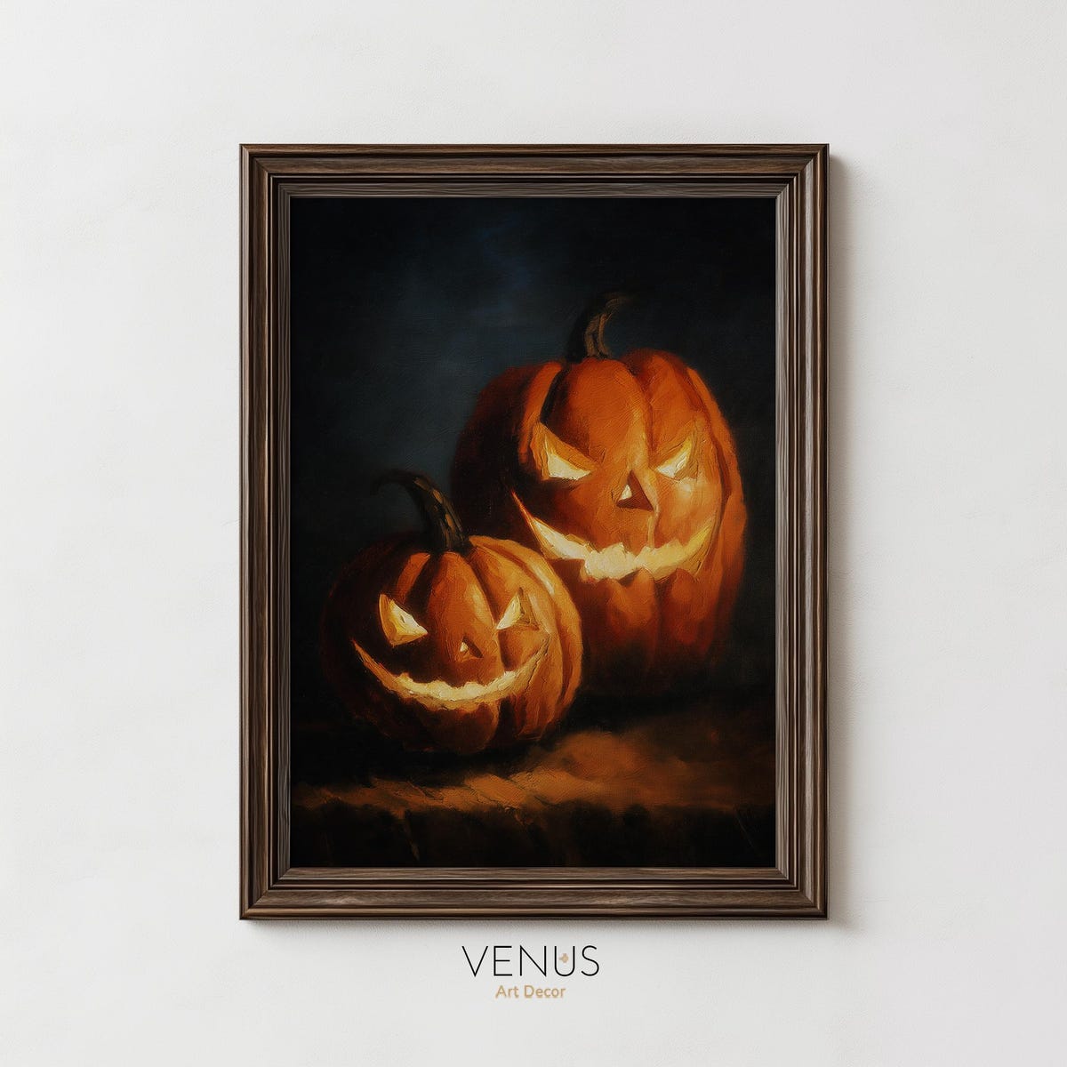 Zuno Spooky Jack O Lantern Wall Art Print, Halloween Pumpkin Print ...