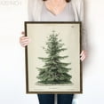 thumbnail image 1 of Zuno Vintage Christmas Tree Pine Tree Vintage Print Winter Art Holiday Decor Moody Neutral Holiday Art Emerald Green 414- Wall Art Print, 12x18 UNFRAMED, 1 of 3