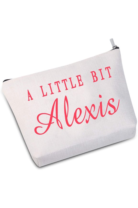 A Little Bit Alexis Cosmetic Bag Makeup Bag Anniversary Present For Women (A Little Bit Alexis white New)