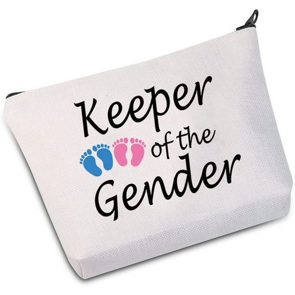 Zuo Bao Baby Reveal Announcement Gift Keeper Of The Gender Cosmetic Bag Gender Reveal Party Gift (Keeper Of The Gender White)