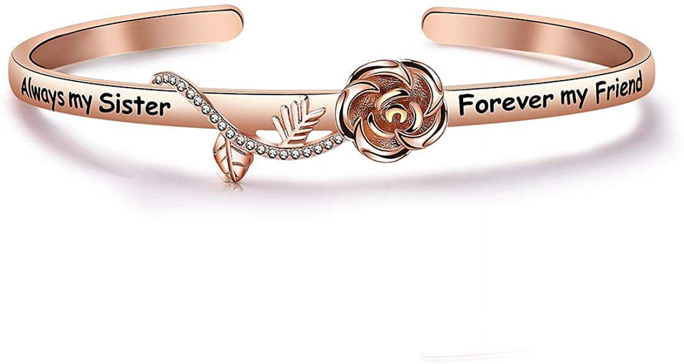 Buy Carviell Bracelets for Women, Personalized Gifts for Her, Mom, Best  Friend, Inspirational Friendship Cuff for Teen Girls, Engraved, Birthday  Gift Jewelry, Adjustable, Stainless Steel, no gemstone, at Amazon.in