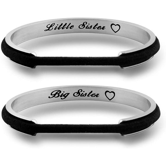 Zuo Bao Big Sister Middle Sister Little Sister Hair Tie Bracelet Nature Pink Pearl Bracelet Set(Silver-2 Pcs)