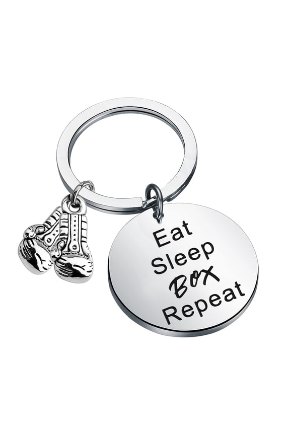 Boxing Key chain Boxing Glove Eat Sleep Box Repeat Boxer Gift Boxing Fan Gift Boxing Trainer Gift (Box)