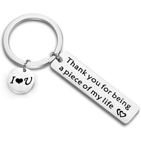 Zuo Bao Couple Gift Thank You for Being A Piece of My Life Keychain for Girlfriend Boyfriend Gift Husband Keychain