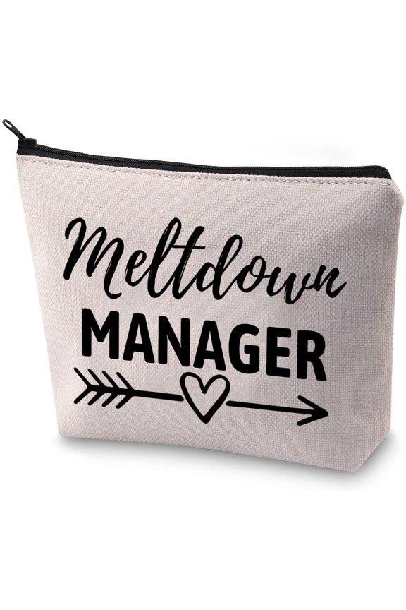 Daycare Teacher Cosmetic Bag Early Childhood Educators Gift Meltdown Manager Canvas Makeup Bag