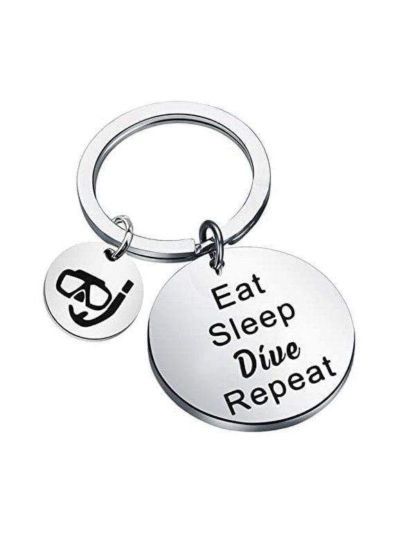 Diving Keychain Diving Gift Eat Sleep Dive Repeat Diver Gift Dive Coach Dive Gift Diving Sports Lovers (Dive)