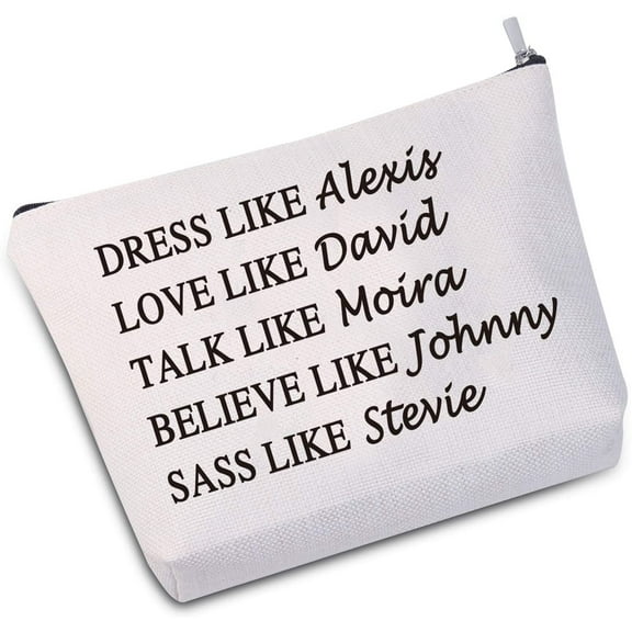 Zuo Bao Dress Like Alexis Love Like David Cosmetic Bag Makeup Bag Gift For Women (DRESS LIKE Alexis White)