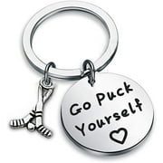 Zuo Bao Field Hockey Keychain Go Puck Yourself Hockey Sticks Charm Hockey Player Gift Hockey Fans Keyring